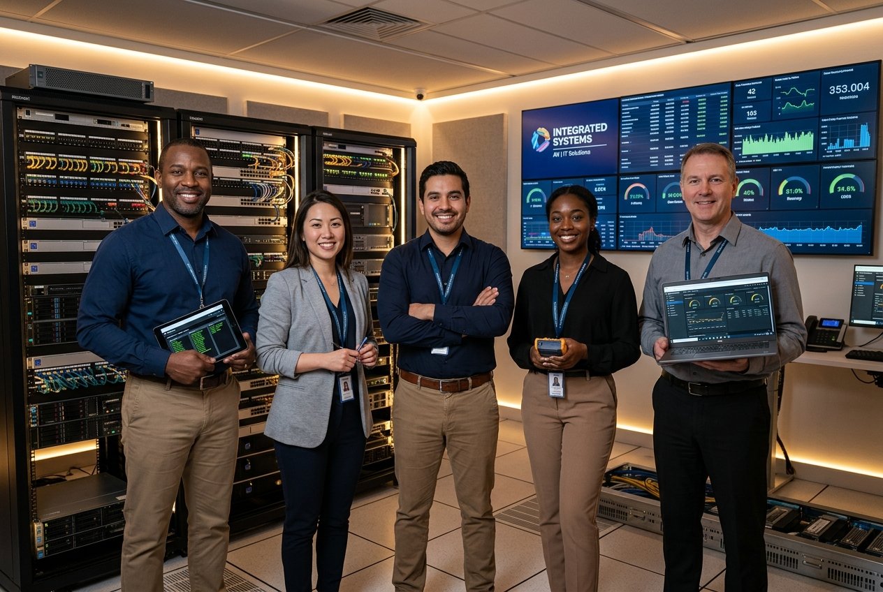 Ascend Tech Solutions engineering team in AV control room